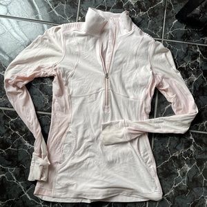 Lululemon Running 1/2 zip pullover, size 8, pale pink